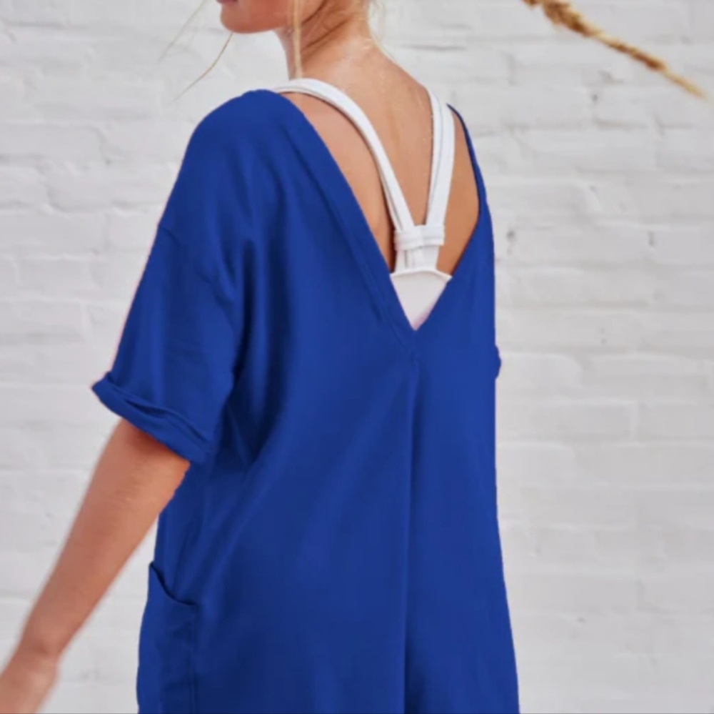 Free People Hot Shot Tee Romper.♡ Sold Out Color Electric Shock ♡ NWT Size XS, L